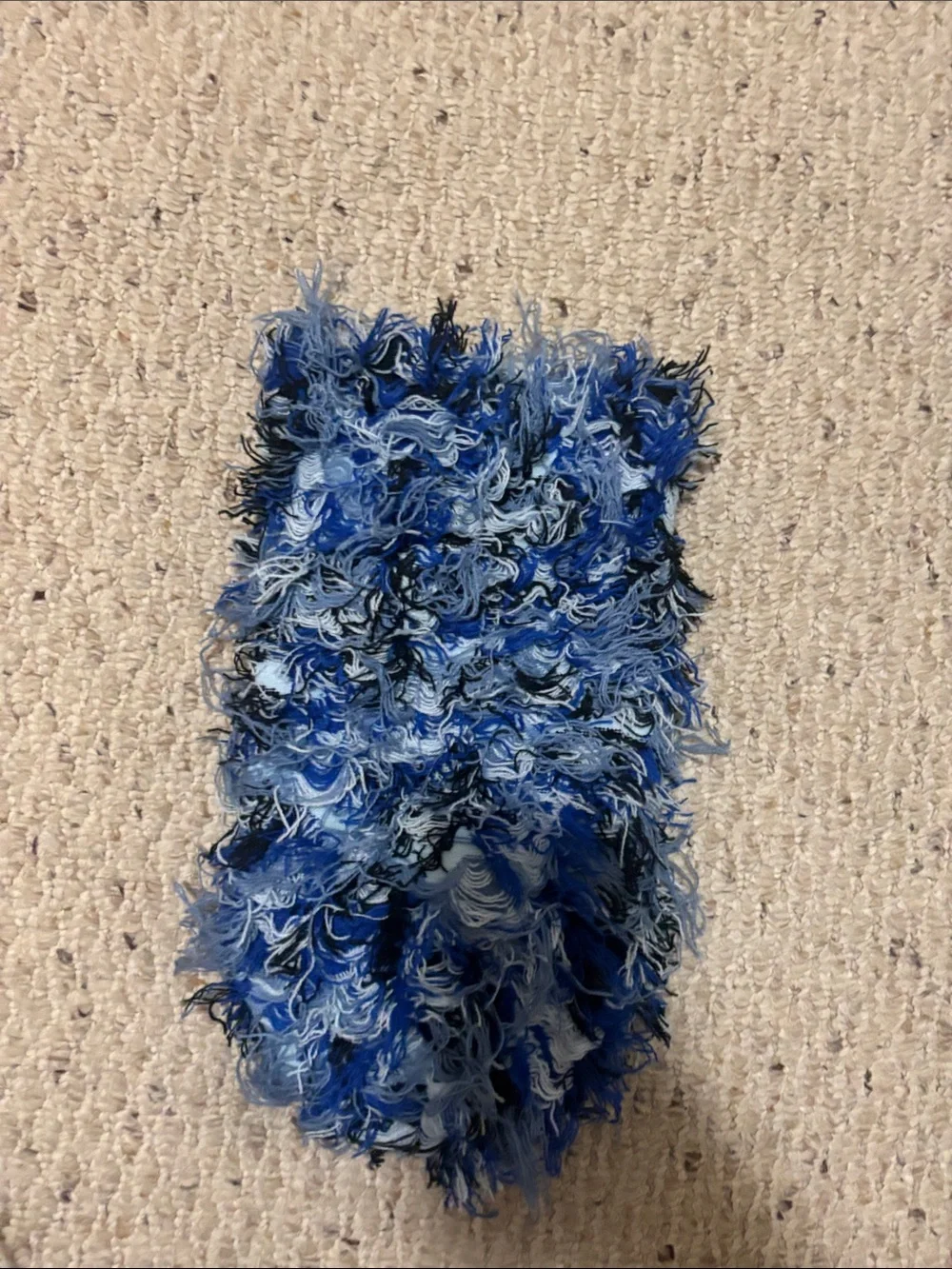 Blue Multi Shaggy Knit Ski Mask